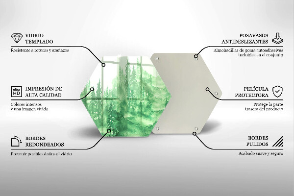 Steklena podloga za rezanje Slikan gozd