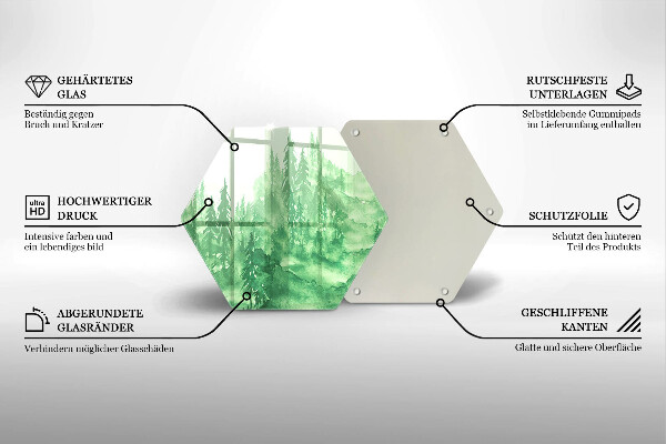 Steklena podloga za rezanje Slikan gozd