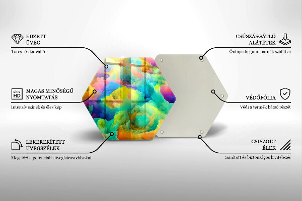 Steklena podloga za rezanje Barvita abstrakcija