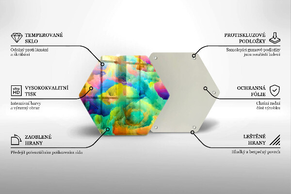 Steklena podloga za rezanje Barvita abstrakcija