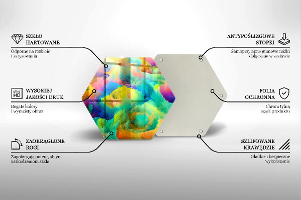 Steklena podloga za rezanje Barvita abstrakcija