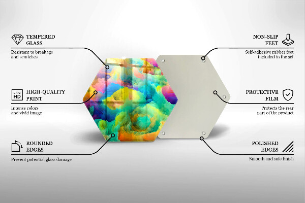 Steklena podloga za rezanje Barvita abstrakcija