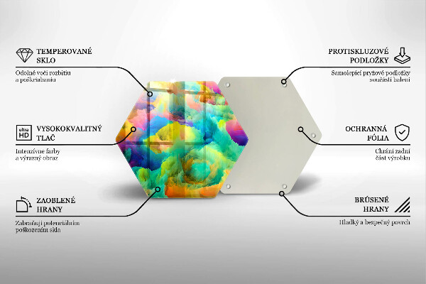 Steklena podloga za rezanje Barvita abstrakcija