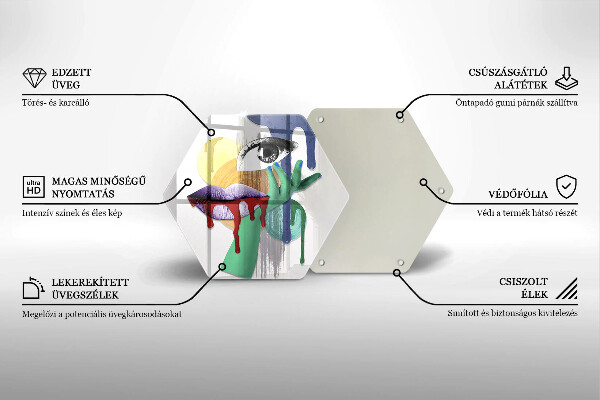 Steklena podloga za rezanje Umetniški abstraktni kolaž