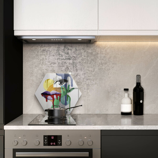 Steklena podloga za rezanje Umetniški abstraktni kolaž