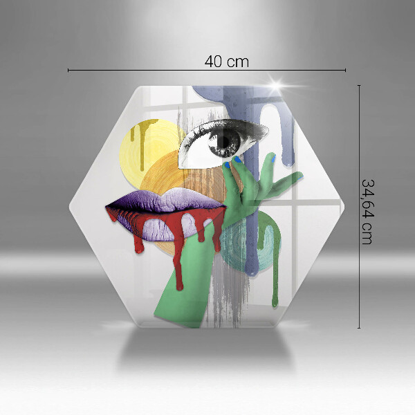 Steklena podloga za rezanje Umetniški abstraktni kolaž