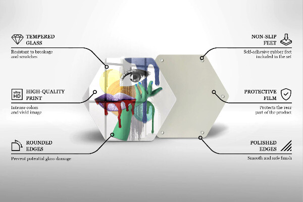 Steklena podloga za rezanje Umetniški abstraktni kolaž