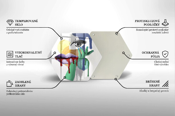 Steklena podloga za rezanje Umetniški abstraktni kolaž