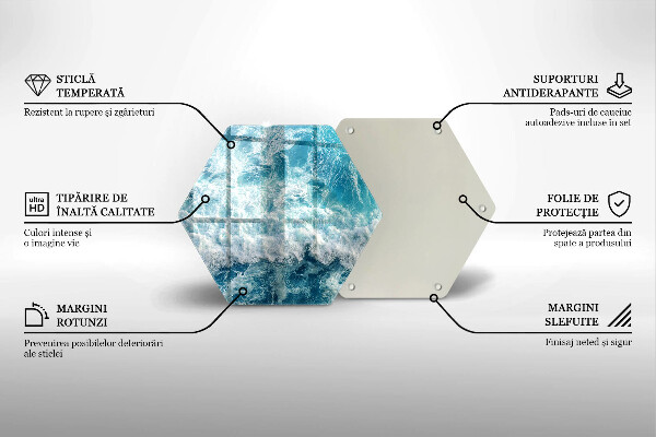Steklena podloga za rezanje Valovi morske vode