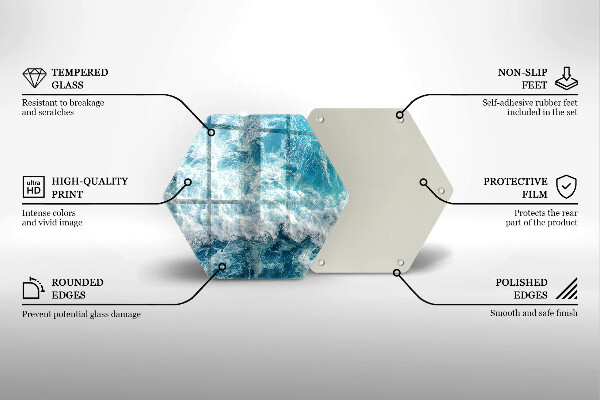 Steklena podloga za rezanje Valovi morske vode