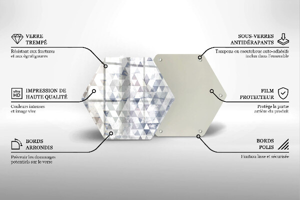 Steklena podloga za rezanje Vzorec trikotnikov