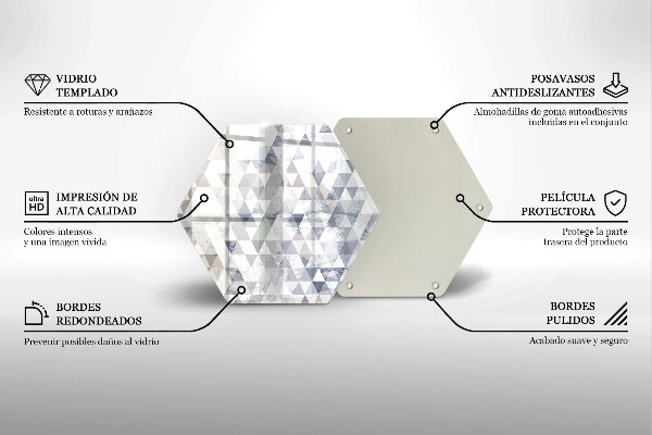 Steklena podloga za rezanje Vzorec trikotnikov