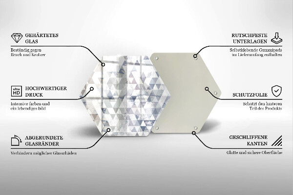Steklena podloga za rezanje Vzorec trikotnikov