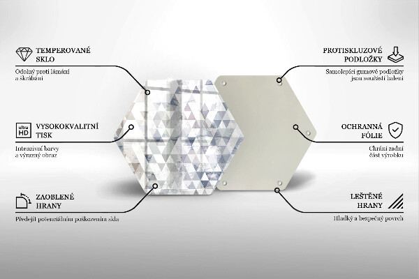 Steklena podloga za rezanje Vzorec trikotnikov