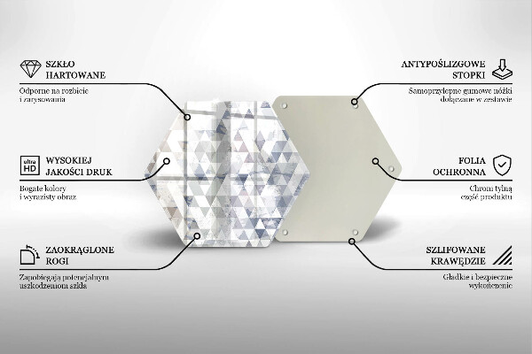 Steklena podloga za rezanje Vzorec trikotnikov