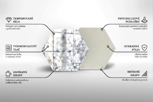 Steklena podloga za rezanje Vzorec trikotnikov