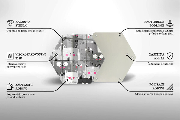 Steklena podloga za rezanje Ilustracija mačk