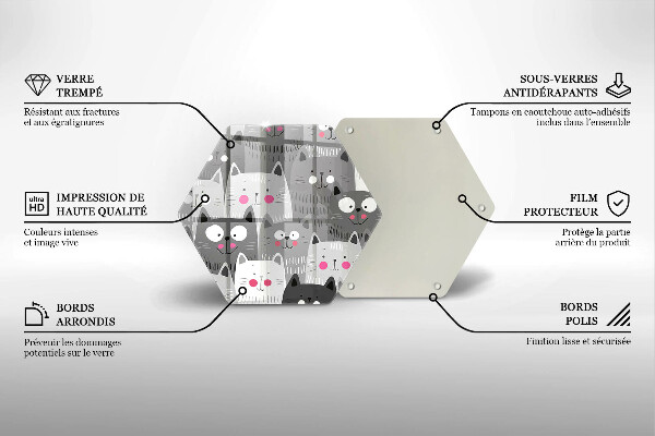 Steklena podloga za rezanje Ilustracija mačk