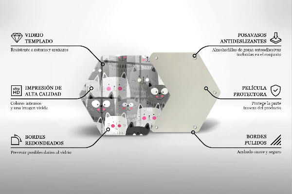 Steklena podloga za rezanje Ilustracija mačk