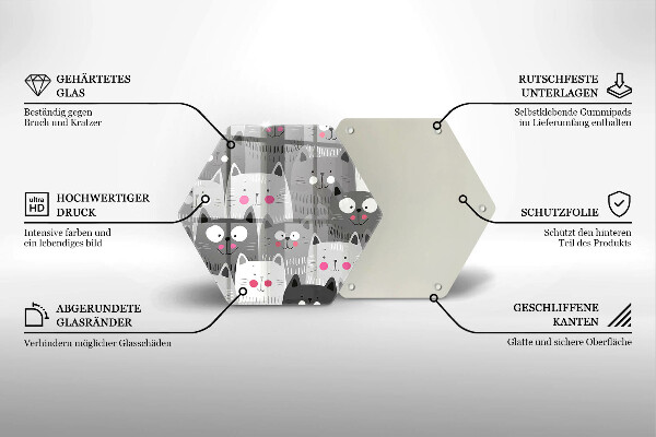 Steklena podloga za rezanje Ilustracija mačk