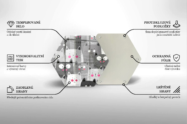 Steklena podloga za rezanje Ilustracija mačk