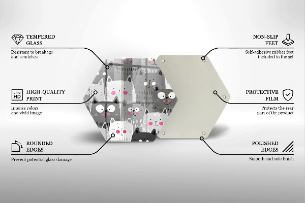 Steklena podloga za rezanje Ilustracija mačk