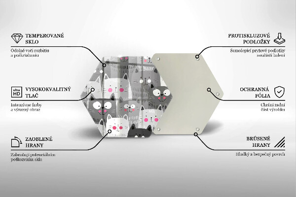 Steklena podloga za rezanje Ilustracija mačk