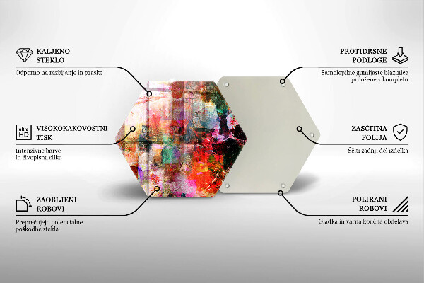 Steklena podloga za rezanje Barvna abstrakcija
