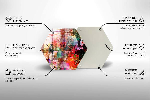 Steklena podloga za rezanje Barvna abstrakcija