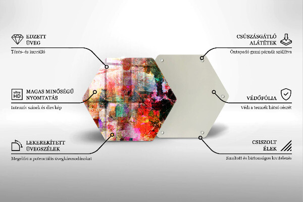 Steklena podloga za rezanje Barvna abstrakcija