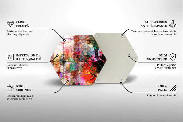 Steklena podloga za rezanje Barvna abstrakcija