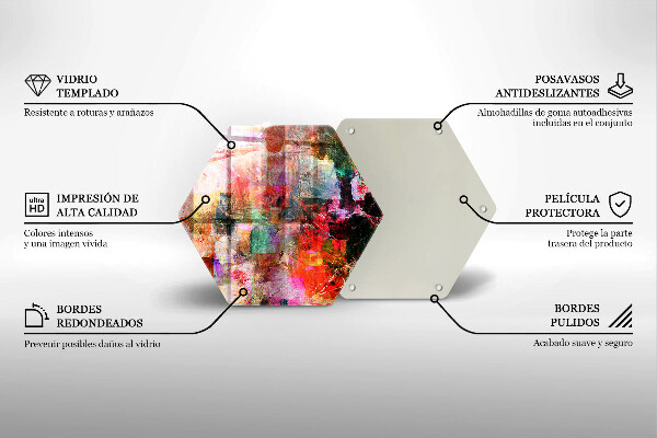 Steklena podloga za rezanje Barvna abstrakcija