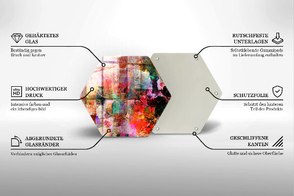 Steklena podloga za rezanje Barvna abstrakcija