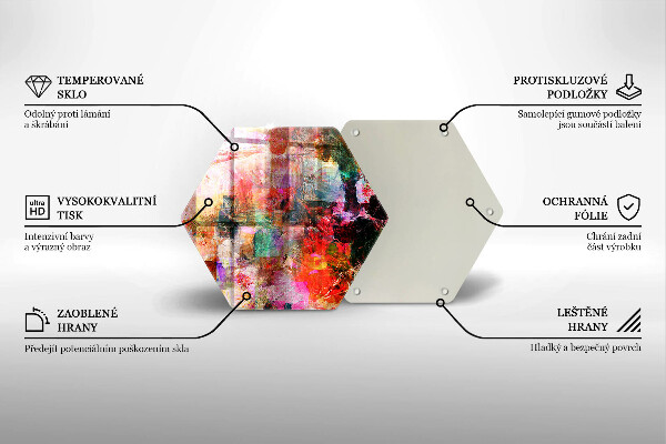 Steklena podloga za rezanje Barvna abstrakcija