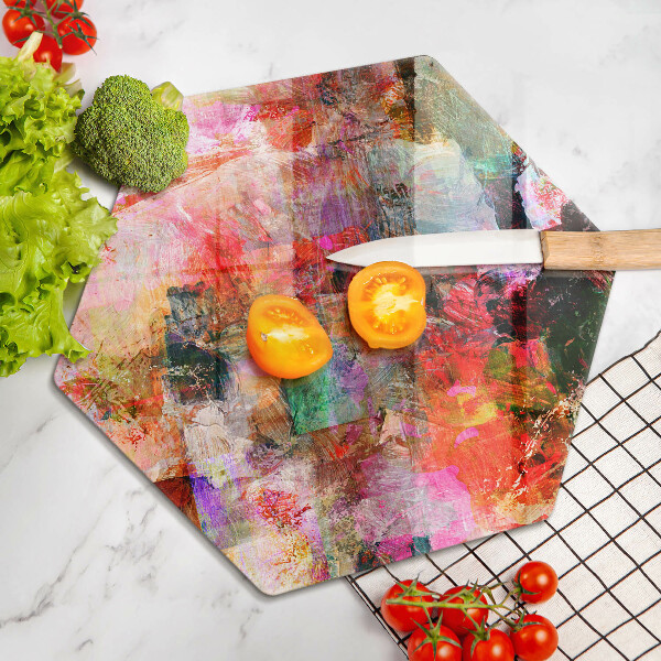 Steklena podloga za rezanje Barvna abstrakcija
