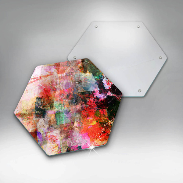 Steklena podloga za rezanje Barvna abstrakcija