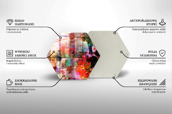 Steklena podloga za rezanje Barvna abstrakcija