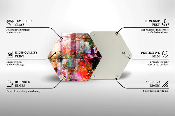 Steklena podloga za rezanje Barvna abstrakcija