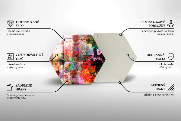 Steklena podloga za rezanje Barvna abstrakcija