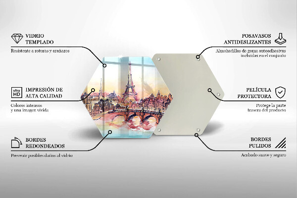 Steklena podloga za rezanje Pokrajina pariškega Eifflovega stolpa