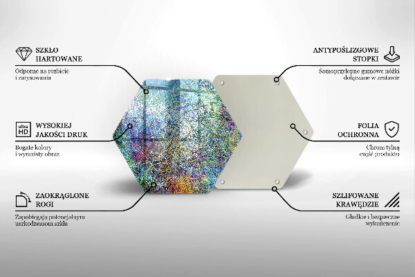 Steklena podloga za rezanje Barvita črtna abstrakcija