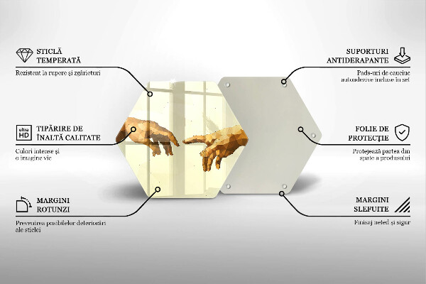Steklena podloga za rezanje Stvarjenje Adamovih rok