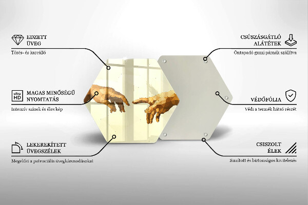 Steklena podloga za rezanje Stvarjenje Adamovih rok