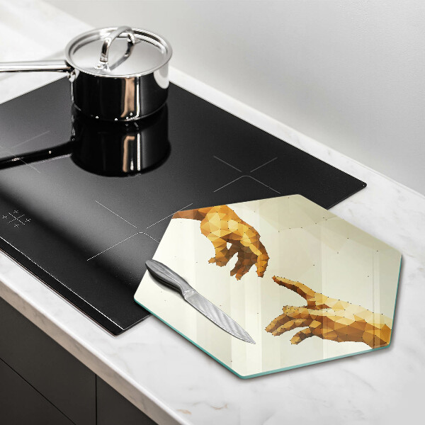 Steklena podloga za rezanje Stvarjenje Adamovih rok