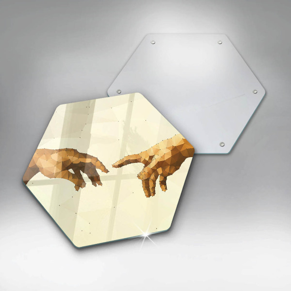 Steklena podloga za rezanje Stvarjenje Adamovih rok