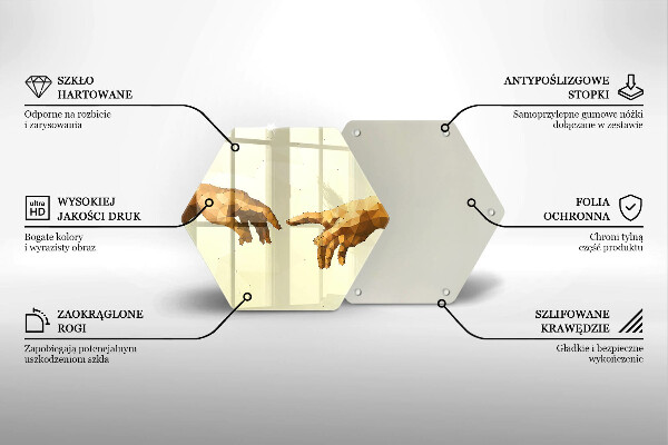 Steklena podloga za rezanje Stvarjenje Adamovih rok