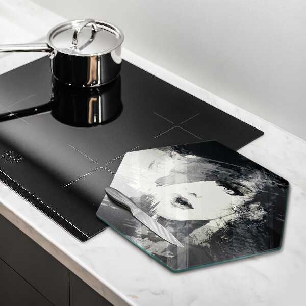 Steklena podloga za rezanje Slikanje ženske