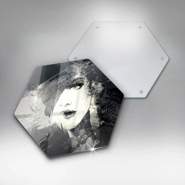 Steklena podloga za rezanje Slikanje ženske