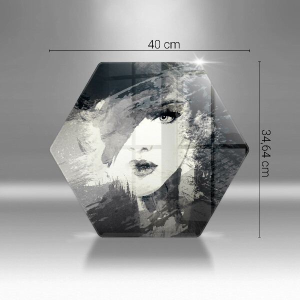 Steklena podloga za rezanje Slikanje ženske