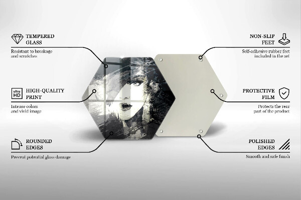 Steklena podloga za rezanje Slikanje ženske